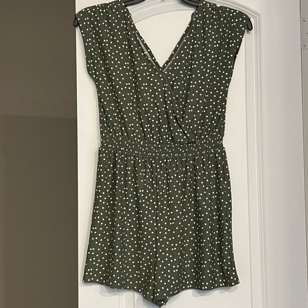 Everest Green Polka Dot Romper